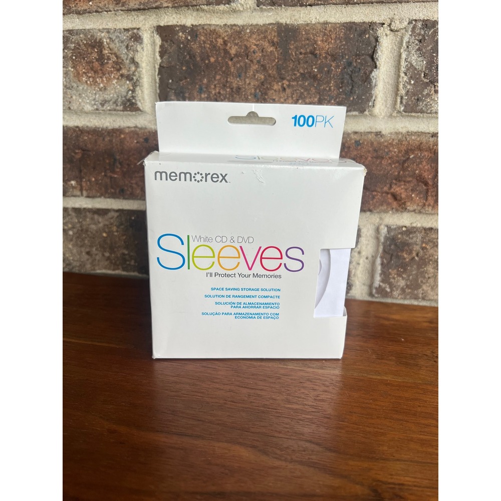 Memorex White CD and DVD Sleeves Paper Envelopes with Tuck Flap
